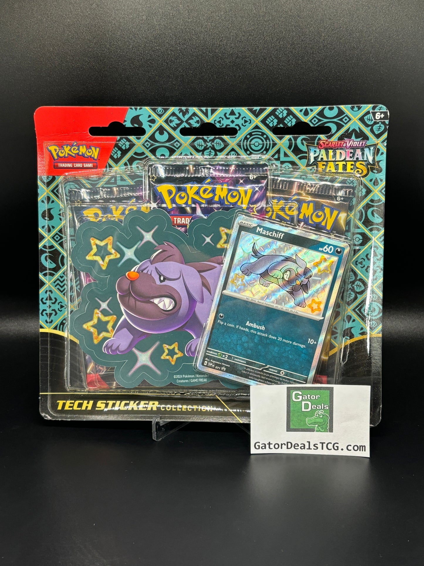 Pokémon TCG: Scarlet & Violet- Paldean Fates Tech Sticker Collection 3 Pack Blister