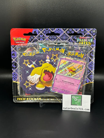 Pokémon TCG: Scarlet & Violet- Paldean Fates Tech Sticker Collection 3 Pack Blister