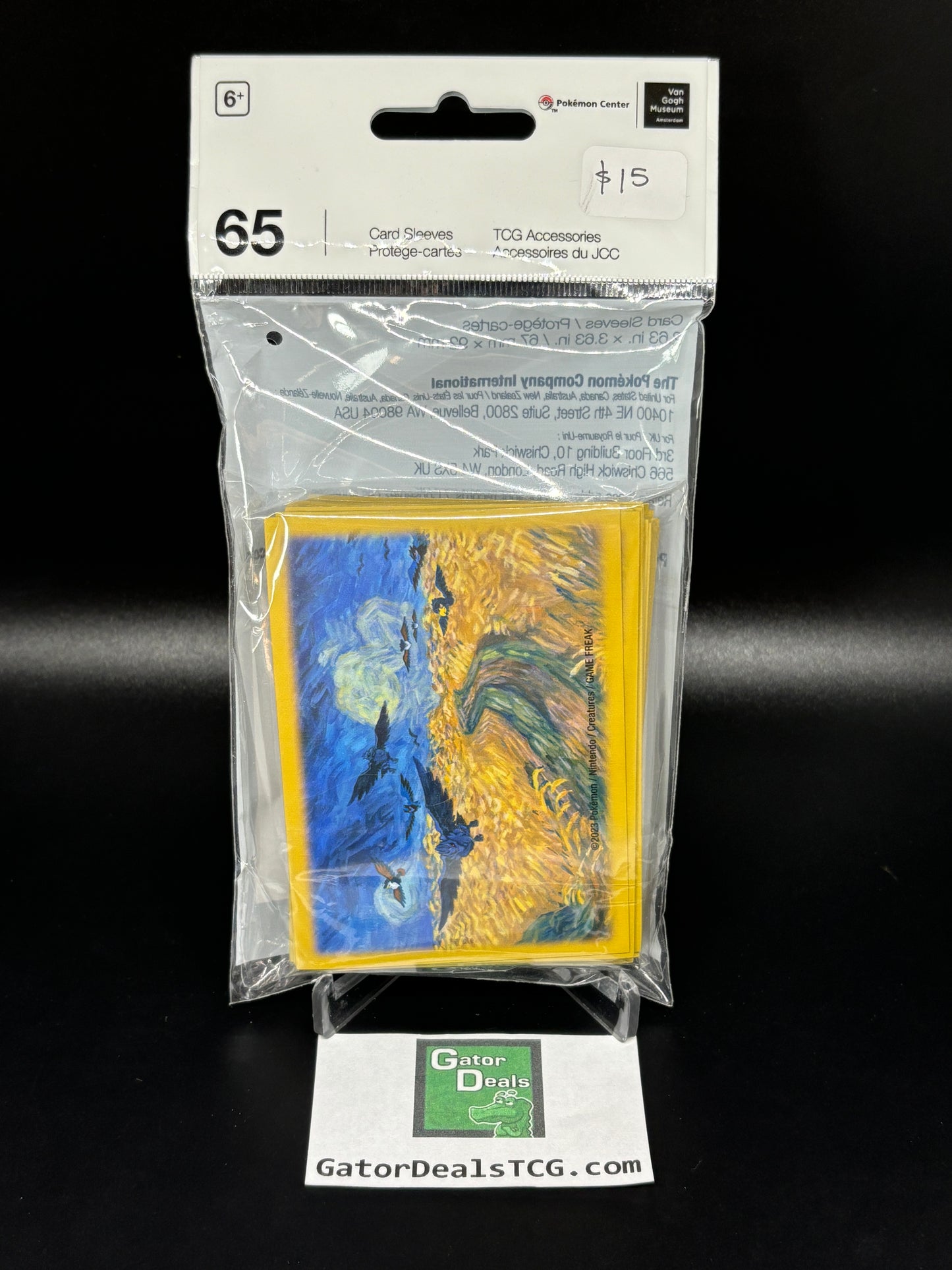 Pokémon Center × Van Gogh Museum: Corviknight Inspired by Wheatfield with Crows Card Sleeves (65 Sleeves)  $7.99