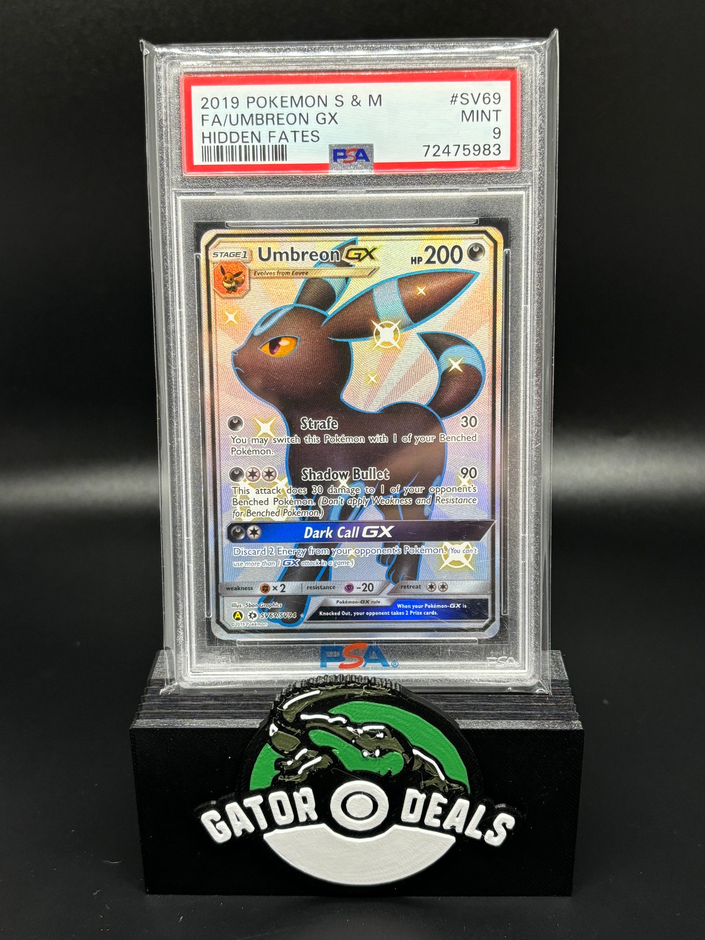 Umbreon GX Full Art #SV69 - Pokemon Hidden Fates Shiny Vault